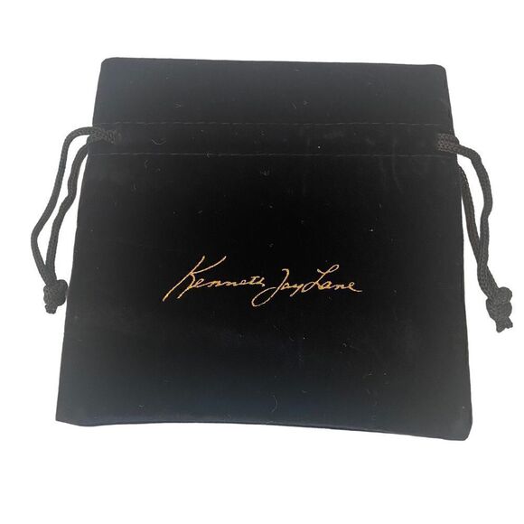 Kenneth Jay Lane Couture Collection Amythest Colored Yellow Gold Clip Earrings - Picture 7 of 7